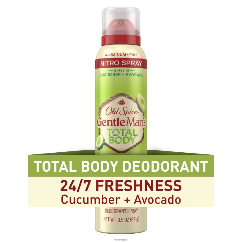 Old Spice hombres mezcla desodorante en spray para todo el cuerpo, pepino + aguacate desodorante anti-transpirante Z0FD62
