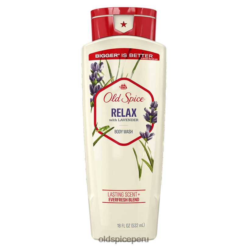 Old Spice hombres relájese con gel de baño de lavanda, 18 oz gel de baño Z0FD633